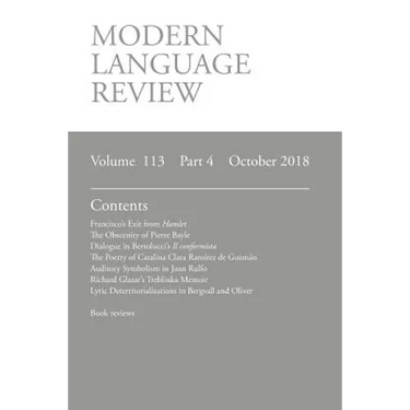Modern Language Review (113: 4) October 2018