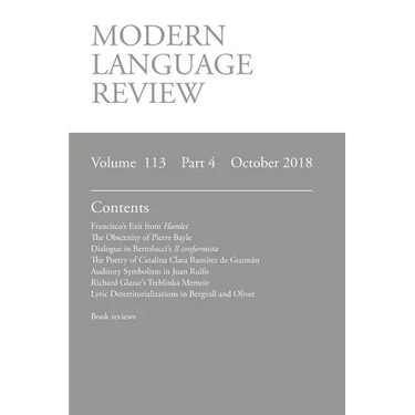 Modern Language Review (113: 4) October 2018