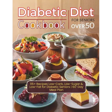 Diabetic Diet Cookbook For Seniors Over 50: 115+ Recipes Low-Carb, Low-Sugar & Low-Fat for Diabetic Seniors 60-Day Meal Plan