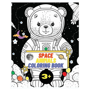 Space Animals Coloring Book: 50 pages of modern coloring images for children aged 3 and up, 8.5x11 in