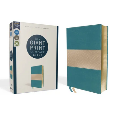 Niv, Giant Print Compact Bible, Leathersoft, Teal, Red Letter Edition, Comfort Print