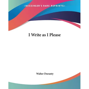 I Write as I Please