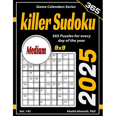 2025 Killer Sudoku: 365 Medium (9x9) Puzzles for Every Day of the Year