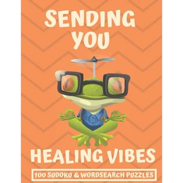 Sending You Healing Vibes: Get Well Gift For Women, Men & Kids The Best After Surgery Gift: 100 Easy Sudoku And Wordsearch Puzzle Book 8.5'x11" L