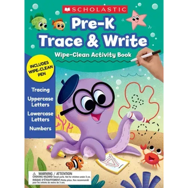 Pre-K Trace & Write Wipe-Clean Activity Book
