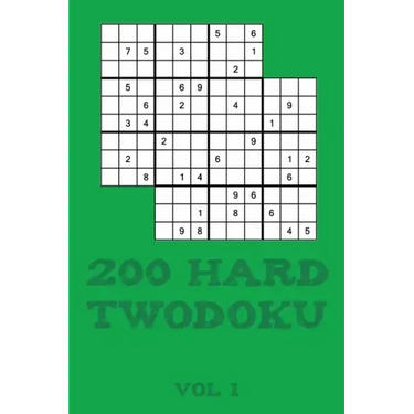 200 Hard Twodoku Vol 1: Two overlapping Sudoku, puzzle booklet, 2 puzzles per page