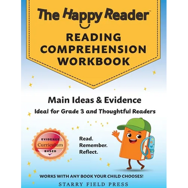 Reading Comprehension Workbook, Grade 3: Main Ideas & Evidence
