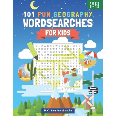 101 Fun Geography Wordsearches For Kids: A Fun And Educational Word Search Puzzle Books For Kids Aged 8-12