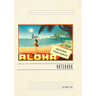 Vintage Lined Notebook Aloha, Greetings from Hawaii, Hula Girl on Beach