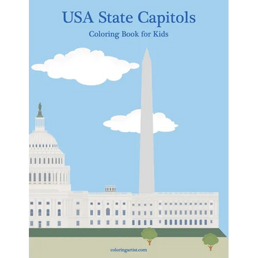 USA State Capitols Coloring Book for Kids