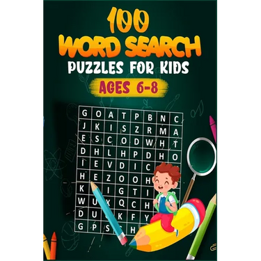 100 Word Search Puzzles for Kids ages 6-8