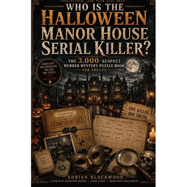 Who Is the Halloween Manor House Serial Killer?: The 3,000-Suspect Murder Mystery Puzzle Book for Adults with Dark Crime Scenes, Logic Clues, Deductio