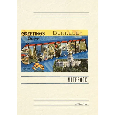 Vintage Lined Notebook Greetings from Berkeley, California