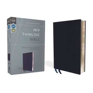 NIV, Thinline Bible, Bonded Leather, Navy, Red Letter Edition