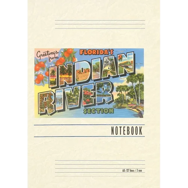 Vintage Lined Notebook Greetings from Indian River, Florida