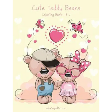 Cute Teddy Bears Coloring Book 1 & 2