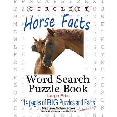 Circle It, Horse Facts, Word Search, Puzzle Book