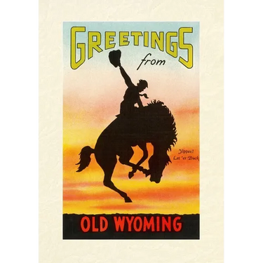 Vintage Lined Notebook Greetings from Old Wyoming, Bronco