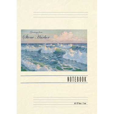 Vintage Lined Notebook Greetings from Stone Harbor, New Jersey, Seascape