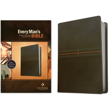 Every Man's Bible NLT (Leatherlike, East-West Grey)