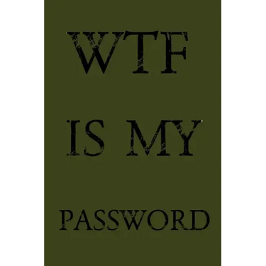Wtf Is My Password: Keep track of usernames, passwords, web addresses in one easy & organized location - Olive Green Cover