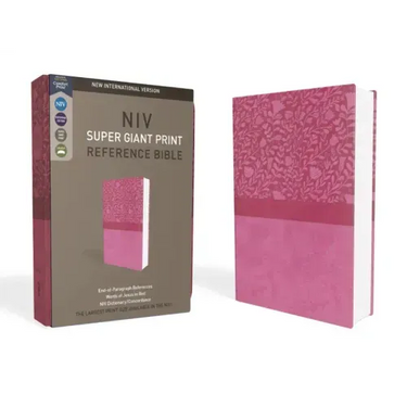 NIV, Super Giant Print Reference Bible, Giant Print, Imitation Leather, Pink, Red Letter Edition