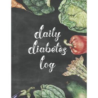 Daily Diabetes Log: Simple Weekly Layout For Tracking Glucose Readings One Year Tracker Vegetable Illustration Cover Design BONUS Coloring Pages