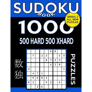 Sudoku Book 1,000 Puzzles, 500 Hard and 500 Extra Hard: Sudoku Puzzle Book with Two Levels of Difficulty to Improve Your Game