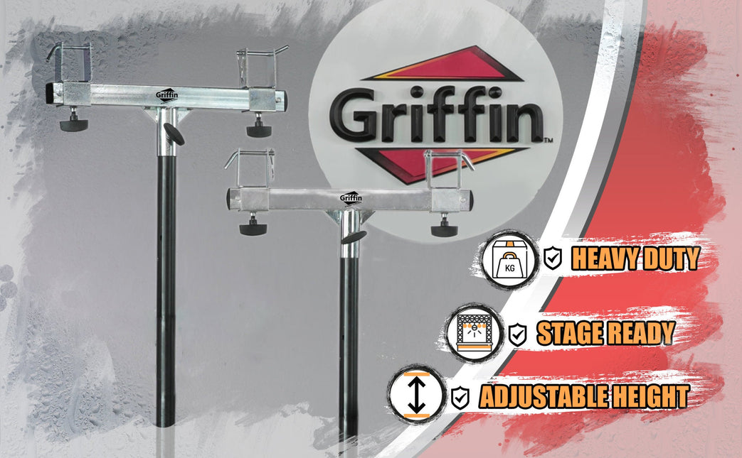 GRIFFIN T Bar Adapters for Lighting Truss Stands (2)- Triangle or Square Trussing Bracket Mounts for Light Cans & DJ Booth Kit, Pro-Audio Stage Gear by GeekStands.com