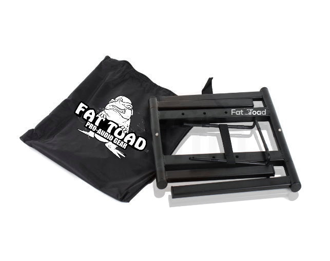 Folding DJ Laptop Stand with Sub-tray Shelf by FAT TOAD - Pro Audio Computer Table Top Rack Stand Mount for iPads, Mixer Controller & Tablets PC Gear by GeekStands.com
