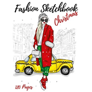 Fashion Sketchbook Christmas: Figure Female Template With Front View - Back View -Side View Large Figure Template For Easily Sketching Your Fashion De