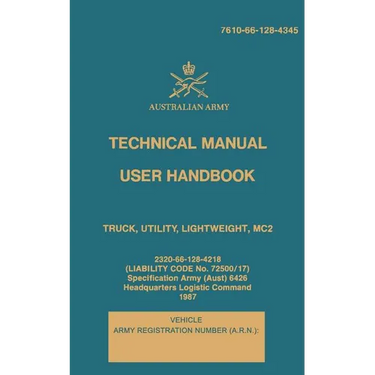 Technical Manual User Handbook Truck, Utility, Lightweight, MC2: 7610-66-128-4345