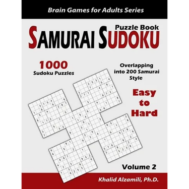 Samurai Sudoku Puzzle Book: 1000 Easy to Hard Sudoku Puzzles Overlapping into 200 Samurai Style