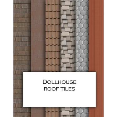 Dollhouse Roof Tiles: Roofing textured wallpaper for decorating doll's houses and model buildings. Beautiful sets of papers for your model making.