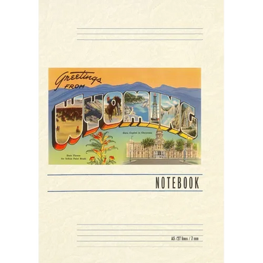 Vintage Lined Notebook Greetings from Wyoming