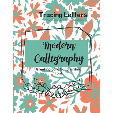 Modern Calligraphy Greeting card hand writing font: Practice writing the alphabet by tracing the letters