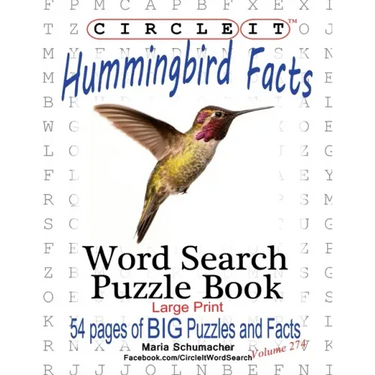 Circle It, Hummingbird Facts, Word Search, Puzzle Book