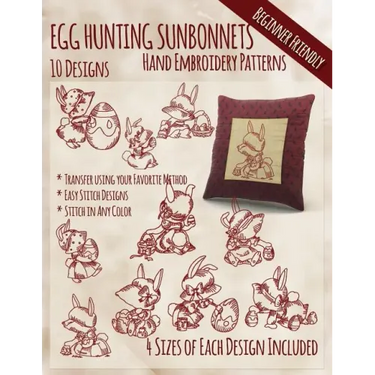Egg Hunting Sunbonnets Hand Embroidery Patterns