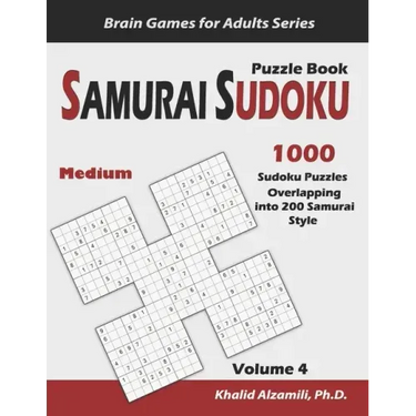 Samurai Sudoku Puzzle Book: 1000 Medium Sudoku Puzzles Overlapping into 200 Samurai Style