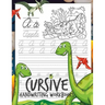 Cursive Handwriting Workbooks: Dinosaur Cursive Writing Practice Book Homework for Boys or Kids Beginners How to Write Cursive Alfhabet Step by Step