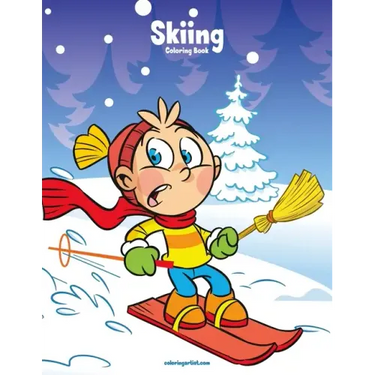 Skiing Coloring Book 1