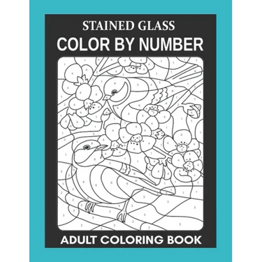 Stained Glass: Color By Number Adult Coloring Book for Stress Relief, Relaxation