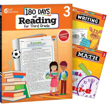 180 Days(tm) Reading, Writing and Math for Grade 3: 3-Book Set: Practice, Assess, Diagnose
