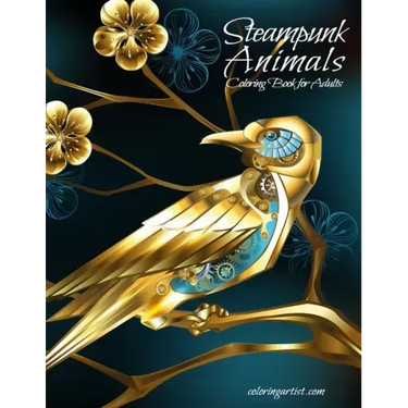Steampunk Animals Coloring Book for Adults