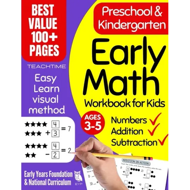 Early Math Workbook for Kids: Preschool & Kindergarten Number Tracing, Addition & Subtraction Basic Math Workbooks for Kids (Beginner Math Preschool L