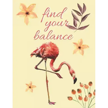 Find Your Balance: Watercolor Flamingo Composition Notebook, Collage Ruled, Great For School Notes