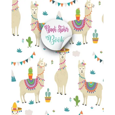 Blank Sticker Book: Lovely Alpaca Cute Llama Blank Sticker Book For Cute Girls Kids, Collecting stickers animals blank sticker books For B