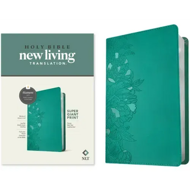 NLT Super Giant Print Bible, Filament Enabled (Leatherlike, Peony Rich Teal, Red Letter)