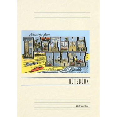 Vintage Lined Notebook Greetings from Daytona Beach, Florida
