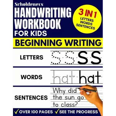 Handwriting Workbook for Kids: 3-in-1 Writing Practice Book to Master Letters, Words & Sentences